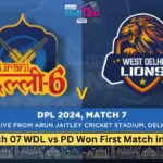 Match 07 WDL vs Purani Dilli